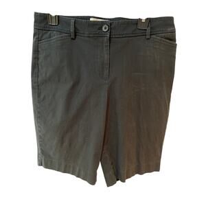 Talbots Bermuda Shorts Womens Size 10 Black Classic Fit Mid Rise Stretch Casual